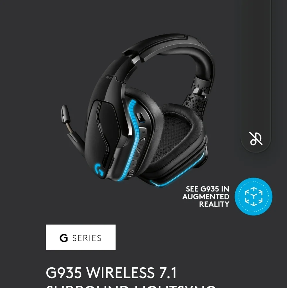 G935 WIRELESS 7.1 SURROUND LIGHTSYNC GAMING HEADSET